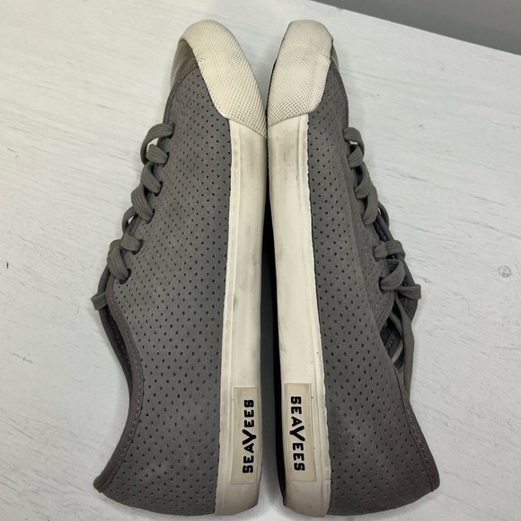 SeaVees Army Issue Low Laser Cut Grey Leather Sneakers Sz 8.5 - Picture 7 of 9